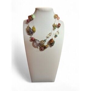 You and I Boho Chunky Beaded Necklace Earrings Set Statement Artisan Statement